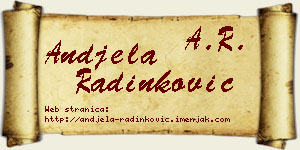 Anđela Radinković vizit kartica